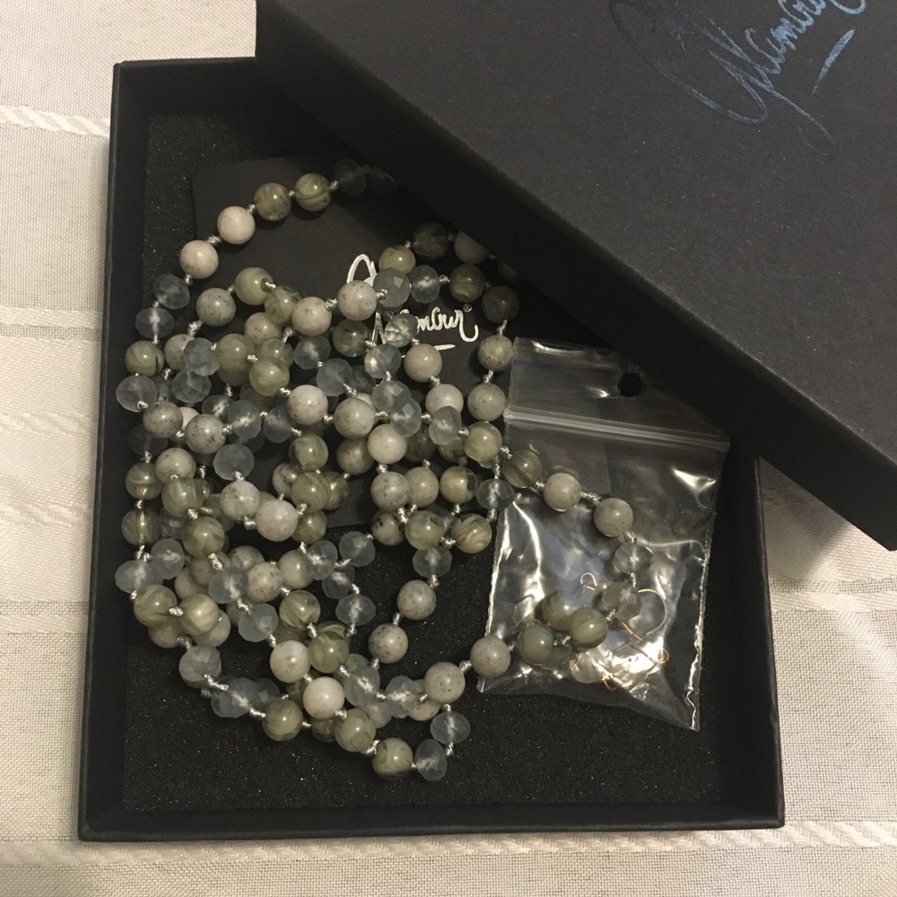 Glamour Gray and Silver Beaded Necklace